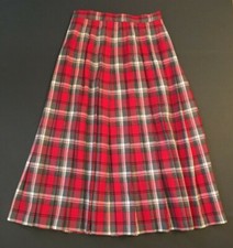 1970's Pendleton Womens S 6 Wool Retro Pleated Skirt Business Plaid Mackinaw Vtg