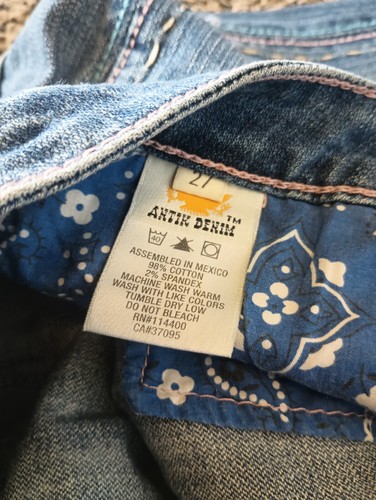 Damenjeans Medium Wash Boot Cut blau Größe 27 Schrittlänge 30 bestickte Taschen - Bild 7 von 20
