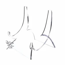 Clear Acrylic Easel Display Stands for 8" to 15" Plates (6" High) Qty: 3