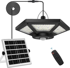 Solar Shed Light Solar Pendant Light Indoor Outdoor Work in Daytime with Remote 