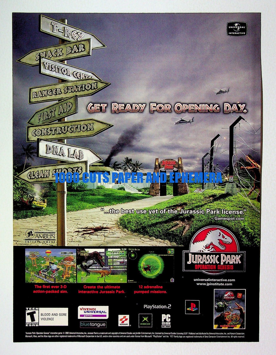 Jurassic Park Operation Genesis Konami 2003 Print Magazine Ad