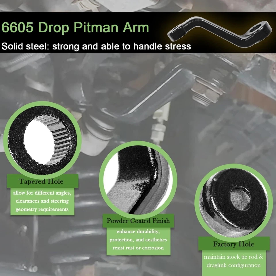 Drop Pitman Arm 2.5"-6" Lift Power Steering 6605 for Jeep Wrangler YJ TJ XJ MJ - Image 4 of 4