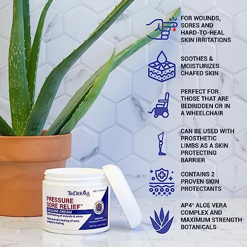 MD Pressure Sore Relief Healing Cream for Bed Sores Treatment, Ulcers