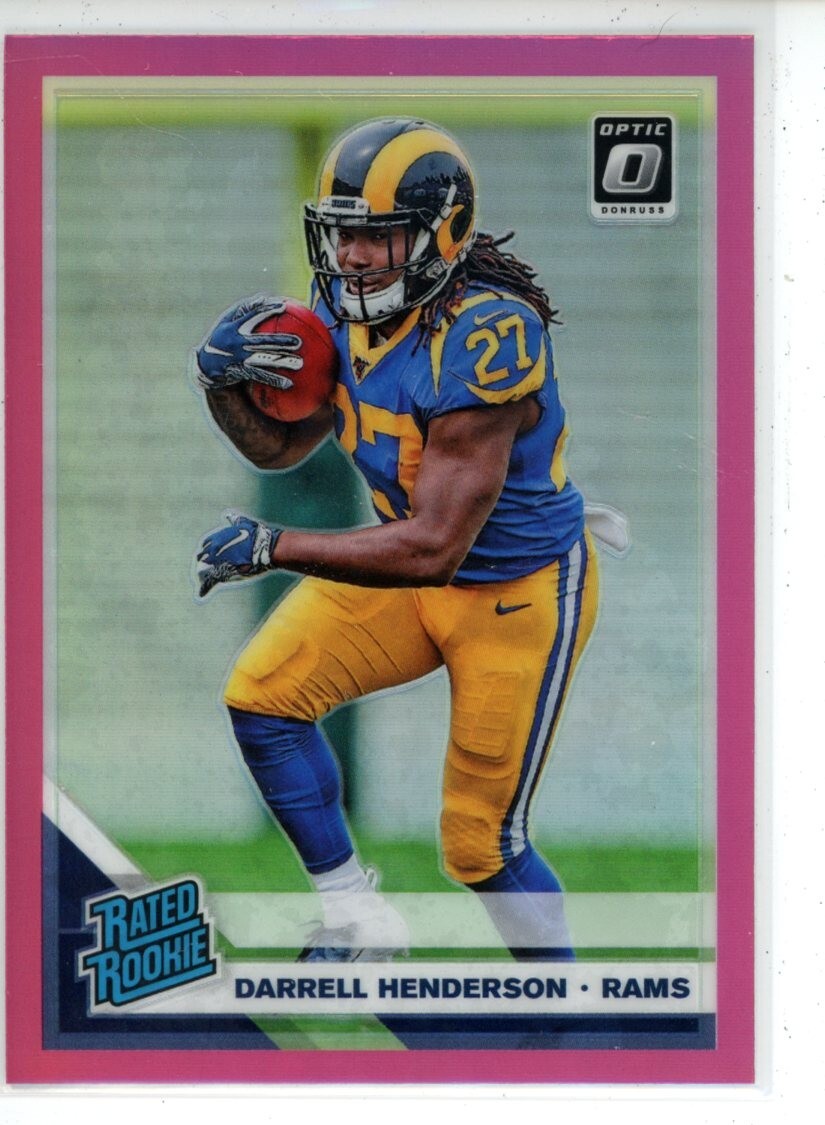 2019 Donruss Optic Pink Prizm RC #160 Darrell Henderson Los Angeles Rams