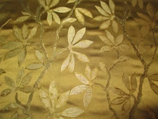 Fabric Robert Allen Beacon Hill Summer Leaves Caper 100% Silk Drapery HH43