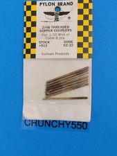 Pylon Brand 2/56 Threaded Copper Couplers 8 for 1/32 Wire-Cabe NEW Airplane RC