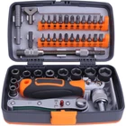 38Pcs Rachet Wrench Socket Screwdriver Mechanics Hand Tool Set Home Repair Tool