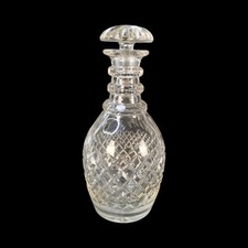 Vintage Art Deco Crystal Cut Glass Decanter with Stopper