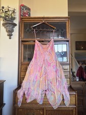 vintage/y2k lauren ralph lauren 100 silk paisley pink fairy skirt mid size 6