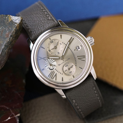 Blancpain Dual Time Zone Moonphase Steel 34mm 3760-1136-52B Automatic 2017