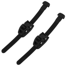 2 Sets Replaceable Black PVC Roller Skate Buckle Straps for Professional Use