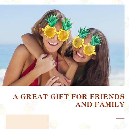 2Pcs Hawaiian Pineapple Sunglasses Tropical Beach Eyewear Novelty Sunglasses - Picture 7 of 11