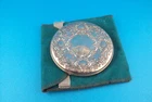 VINTAGE TOWLE STERLING SILVER POCKET HAND PURSE MIRROR--3+"--POUCH, NO BOX.