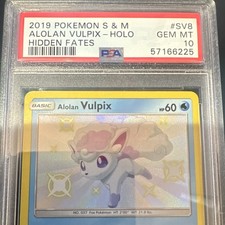 Pokemon TCG Alolan Vulpix SV8/SV94 Hidden Fates Shiny Vault Holo PSA 10 on eBay