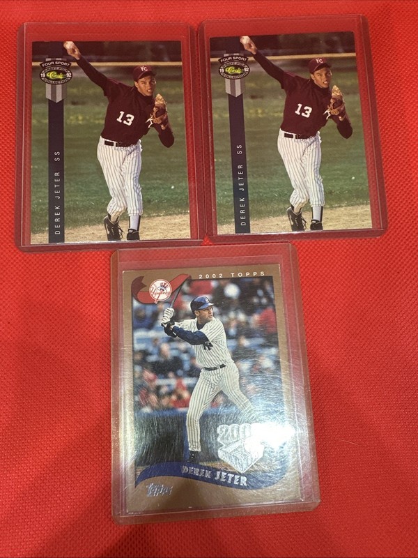 Derek Jeter Lot Of 3 Cards 1992, 2002 