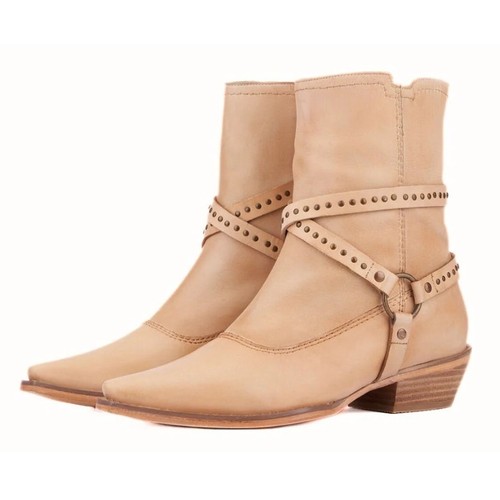 Vintage Foundry Womens Sophia Western Bootie US 8.5 EU 39 Tan Leather NIB - Image 1