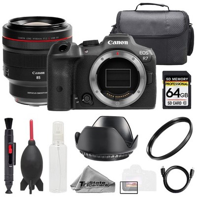 Canon EOS R7 + RF 85mm f/1.2 L USM DS Lens +64GB +Bag+ UV Filter- Basic Kit
