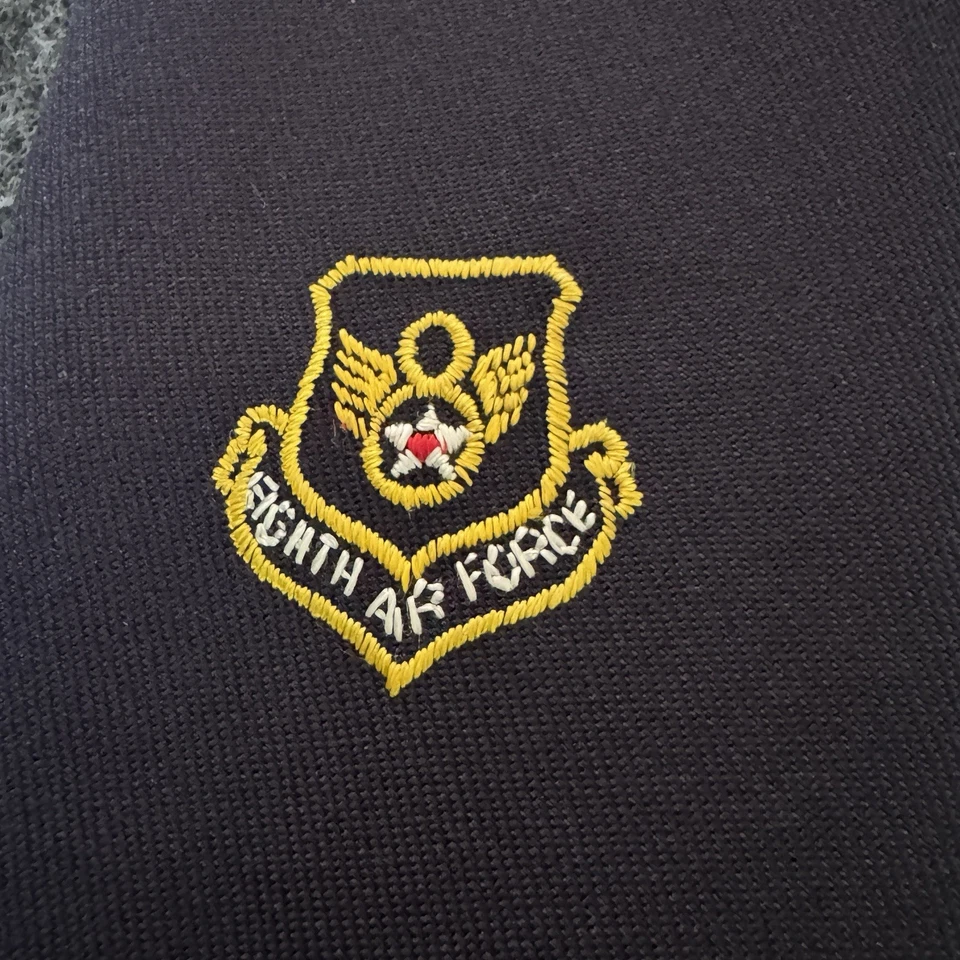 Corbata de cuello bordada azul militar de la Fuerza Aérea Vintage Eighth Foto 2 de 4