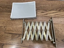 Vtg Scissor Accordion Rectangle Mirror Barber Shop Wall Mount Double Sided NL+