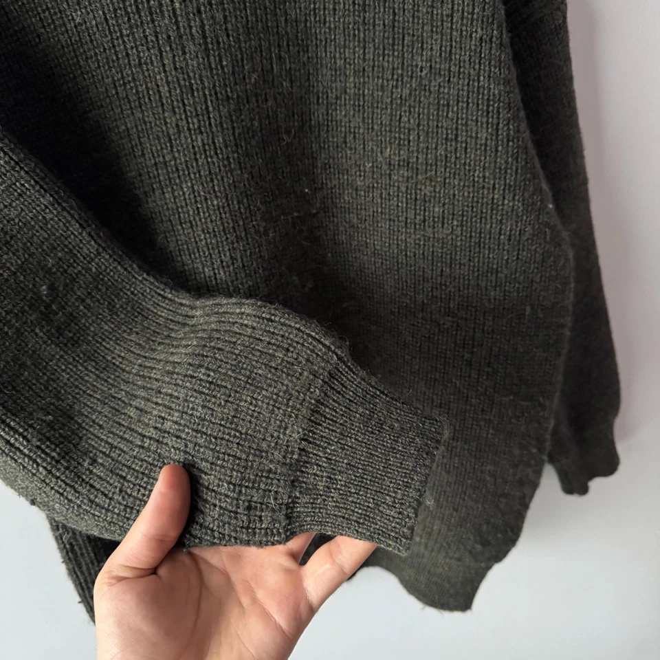 Suéter Barbour Vintage Tejido Lana Exterior Caqui Sudadera Para Hombre Mediana Foto 4 de 4