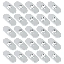 25 Pack 1/4-20 Centered Thread Slide In Economy T-Nut for T Slot Track
