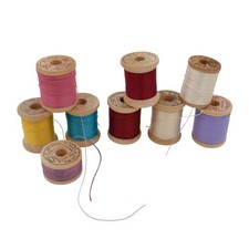 Lot of 9 Vintage BELDING CORTICELLI Sewing Thread on Wooden Spools