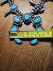 Turquoise Squash Blossom Necklace Navajo Native American Silver 26"  — photo 7