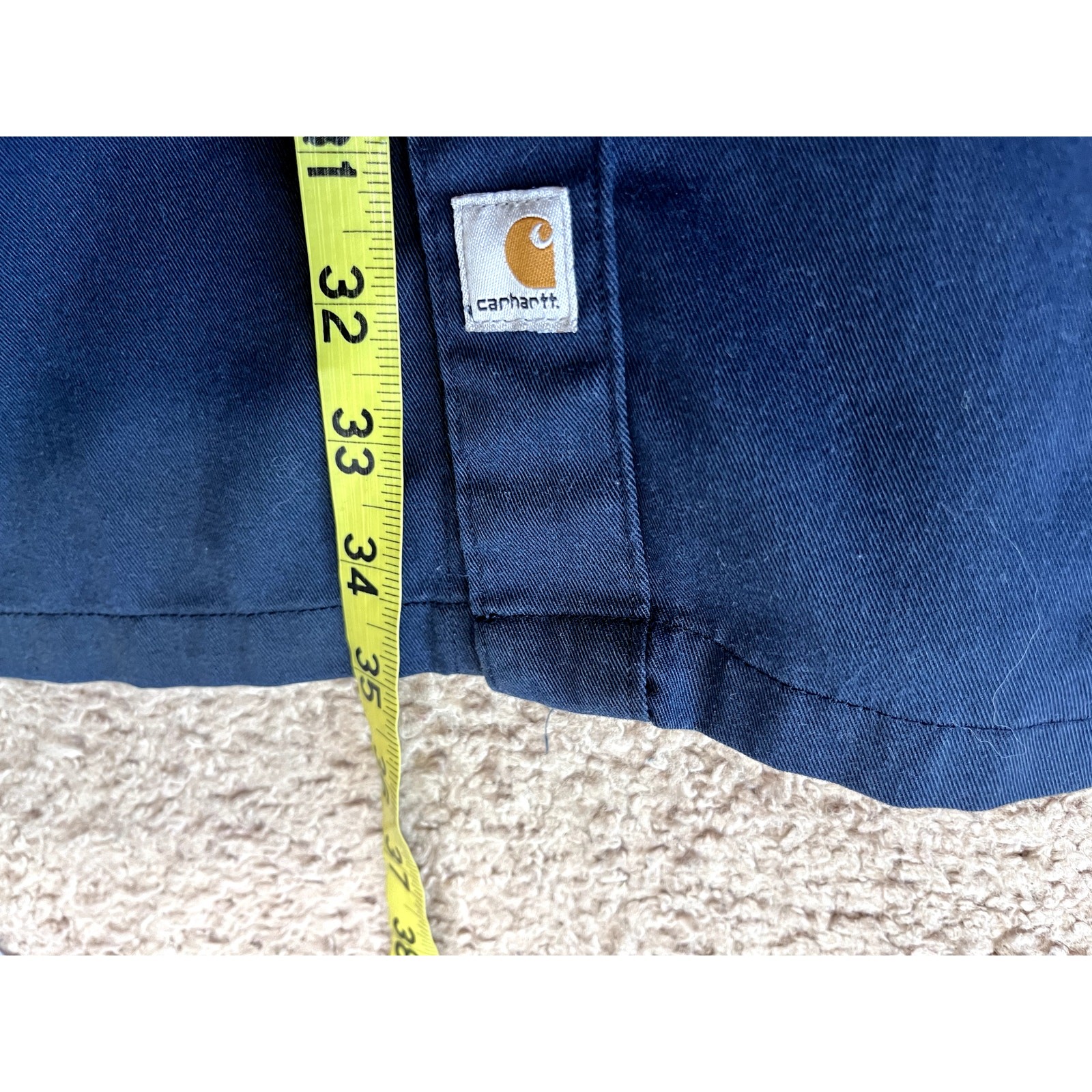 Men's Navy Blue Carhartt Button Up Shirt XL thumbnail 5