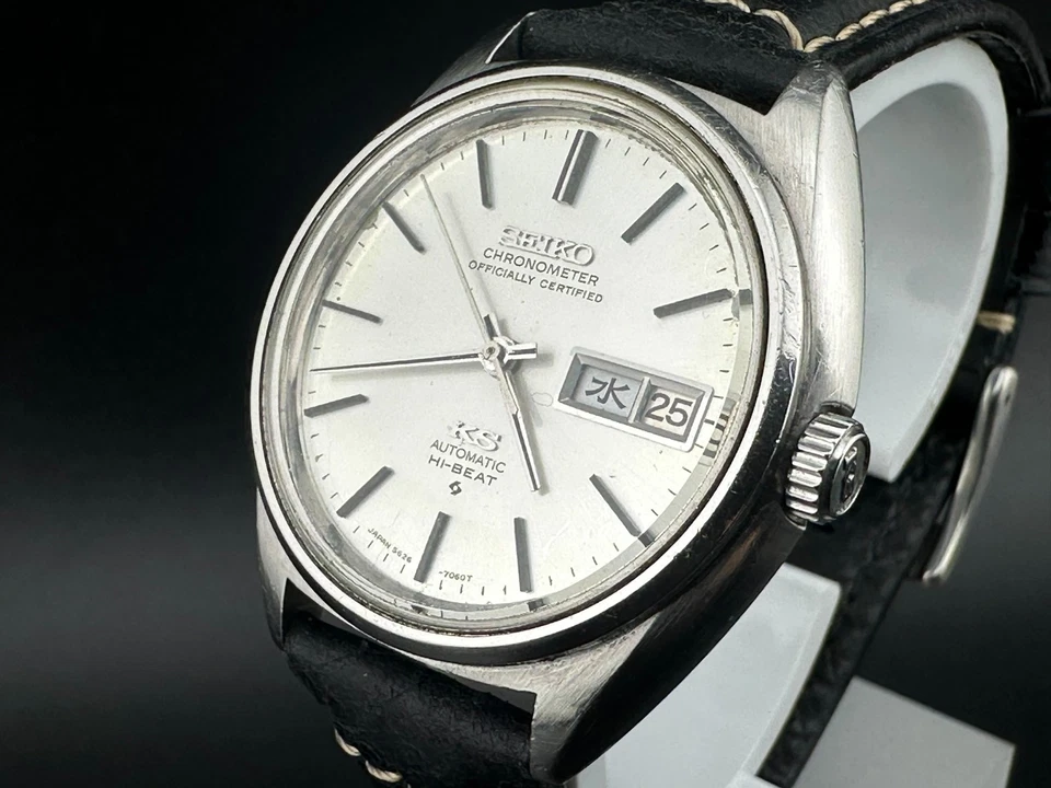 1970 Seiko King Seiko хронометр мужской серебряный циферблат день Дата 35 мм 5626-7060 - Изображение 3 из 4
