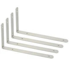 4 Pack Floating Shelf Brackets L Shape Heavy Duty Stainless Steel 12x6.3 Inch