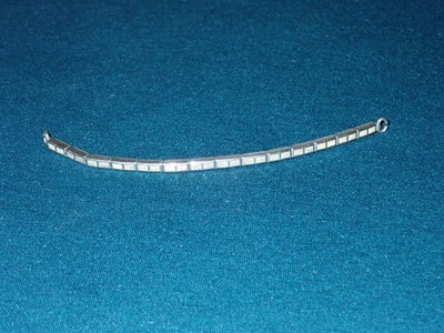 Vintage Lenox Women's Stretch Wristwatch Band 12K White GF, Leather Insets