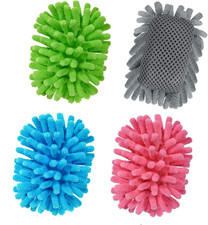 4 Pieces Magnetic Microfiber Shag Whiteboard Eraser, Washable Microfiber Shag Dr