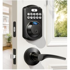 Advanced Fingerprint Door Lock - Keyless Entry, Matte Black