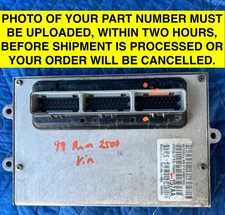 🧲1999 DODGE RAM 2500 3500 8.0L V10 ECU ECM PCM ENGINE CONTROL MODULE 56040157AA
