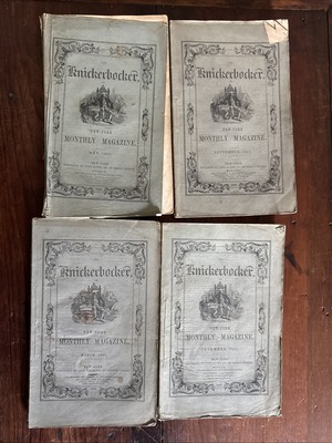 1842-1843 KNICKERBOCKER MONTHLY MAGAZINE - LOT OF 4 ISSUES