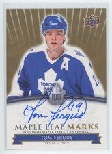 2017-18 Upper Deck Toronto Maple Leafs Centennial Leaf Marks Tom Fergus Auto