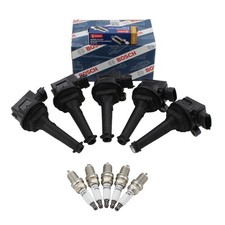 Bosch 5 Ignition Coil Denso 5 U-Groove Spark Plug Kit For C70 S60 S70 S80 V70 L5