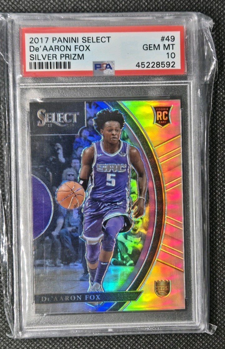 2017-18 De'Aaron Fox PSA 10 ROOKIE Panini SELECT Concourse SILVER PRIZM RC
