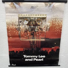 Vintage 1980s Tommy Lee and Pearl Drums Promo Poster 22x28 Motley Crue