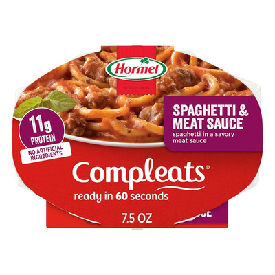 HORMEL COMPLEATS Spaghetti & Meat Sauce Microwave Tray, 7.5 Oz. (7 Pack)