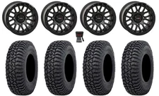 System 3 SB-9 Bdlk 15" Wheels Matte Bk 35" Tricera Tires Textron Wildcat XX