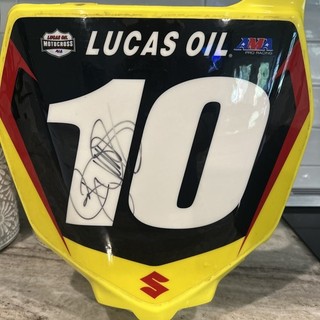Ryan Dungey #10 Signed Front Number Plate Suzuki 250 class Lucas Oil Motocross