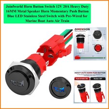 Horn Button Switch 12V 20A Heavy Duty 16MM Metal Speaker Horn Momentary Push ...