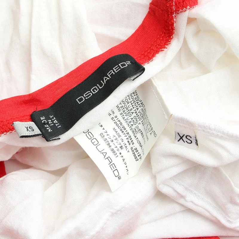 Top a maniche lunghe Raglan rosso e bianco Dsquared2 XS 122311180