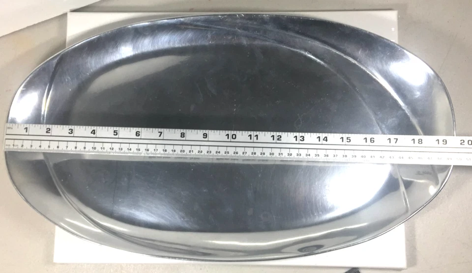 GRANDE Bandeja Ovalada Wilton Armetale Plateada Plato para Servir 20" - ENVÍO GRATUITO Foto 3 de 4