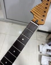 AAA Reverse Big head 22 fret Roasted Flame Maple Electric guitar neck Rosewood