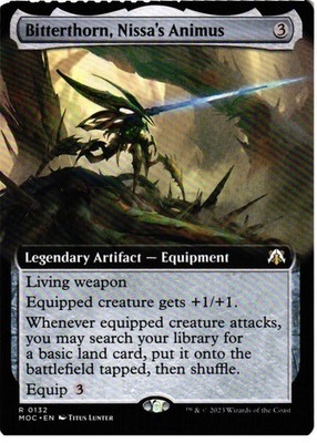 Bitterthorn, Nissa's Animus (Ext Art) 132 Commander: March of the Machine NM MTG