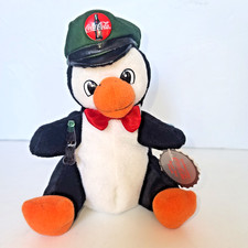 Vintage 1997 Coca-Cola Penguin Bean Bag Plush in Delivery Cap 108 in Hard case