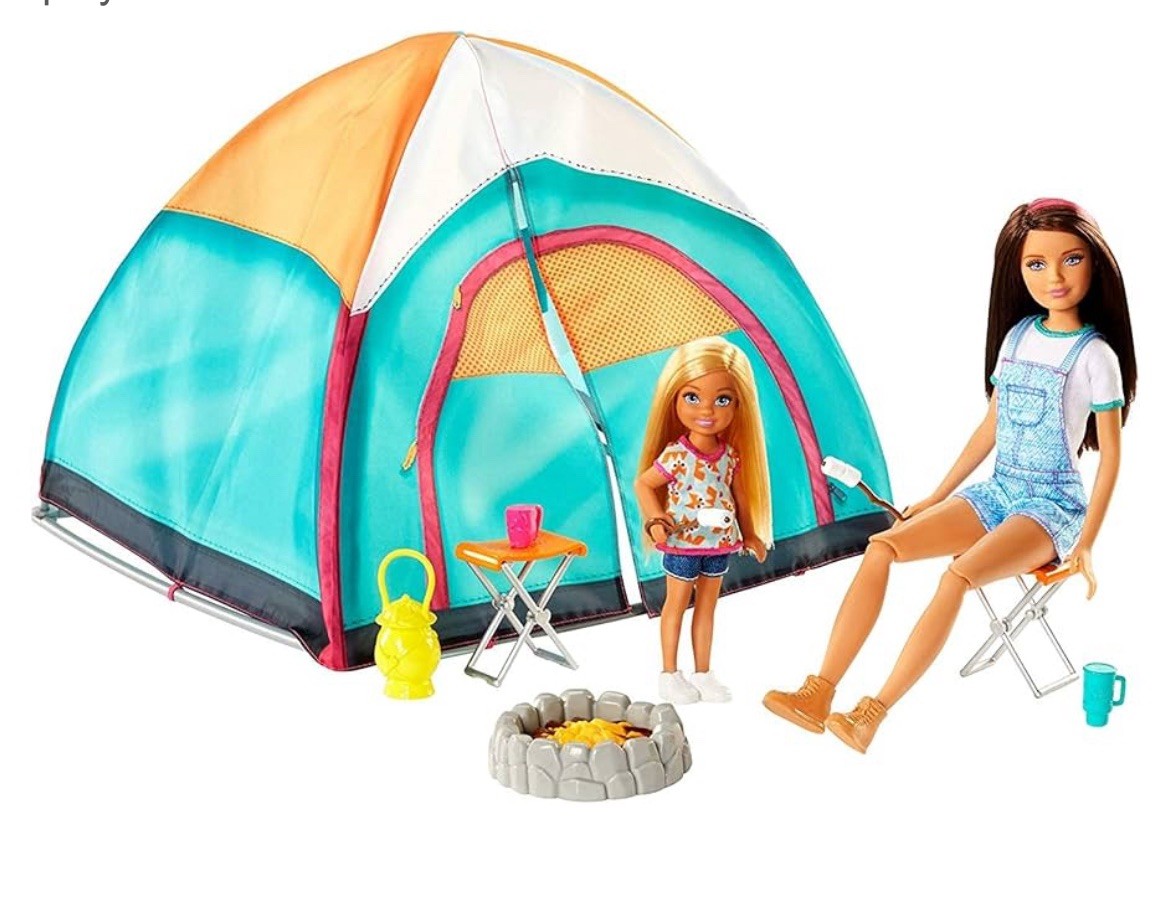 Barbie 2016 Camping Fun Tent Only Camping Accessory Green Realistic collapsible 