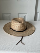 Men s Straw Western Cowboy Hat Size M Wide Br...